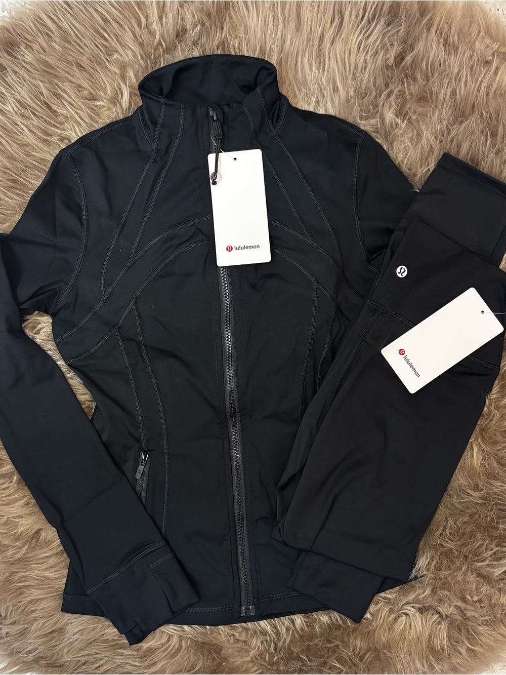 lululemon athletica Women's Black Zip Jacket & Leggings Set